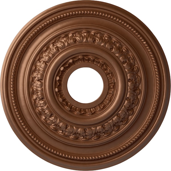 Ekena Millwork Orleans Ceiling Medallion (Canopies up to 4 5/8"), 17 5/8"OD X 3 5/8"ID X 1 7/8"P, Polished Copper CM17OLPOS - main